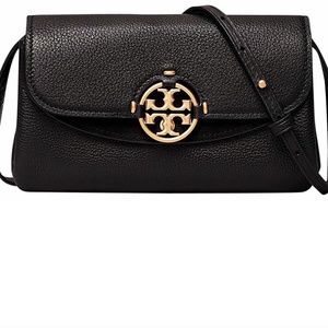 Tory Burch Miller Wallet Black with Tag Leather Cross Body Bag